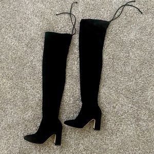 Stuart Weitzman highland heel boots. Black suede